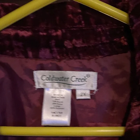 Coldwater Creek Rich Burgundy Velvet Jacket - Picture 2 of 3